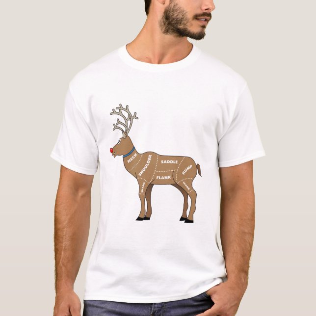 Camiseta Carnes de renas para o Natal (Frente)