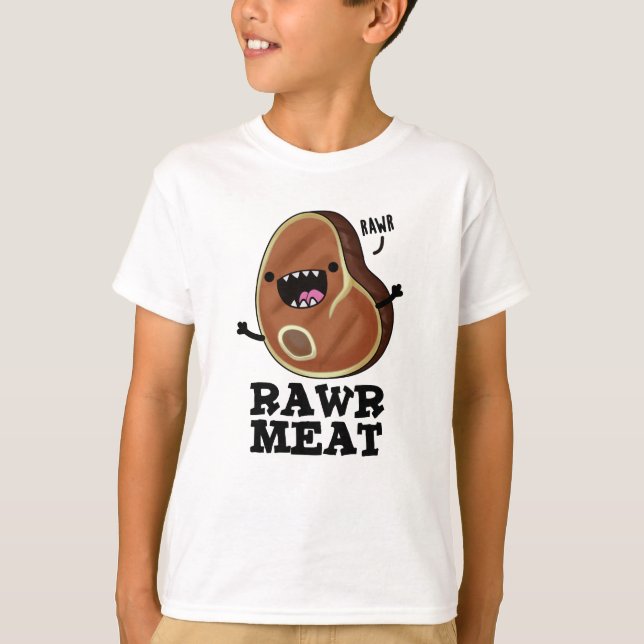 Camiseta Carnes Rawny Funny Raw Meat Pun (Frente)