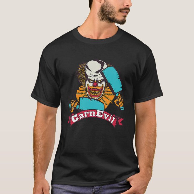Camiseta CarnEvil  Horror Creepy Scary Halloween Clown (Frente)