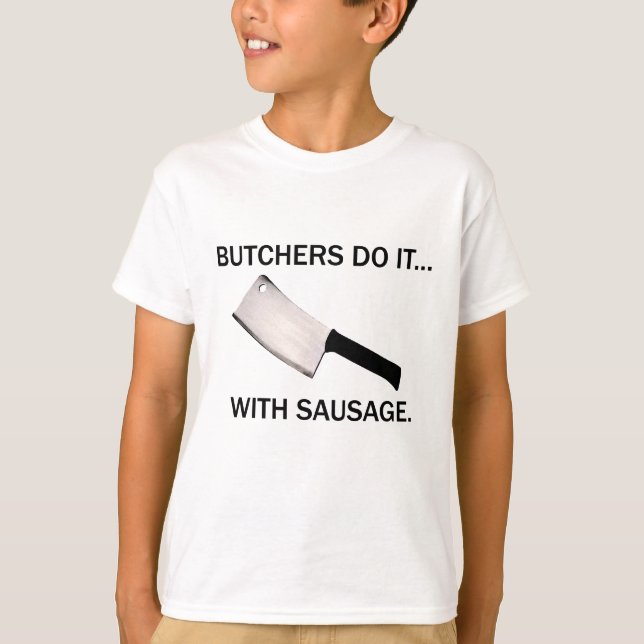 Camiseta Carniceiros Fazem... Com Salsicha. (Frente)