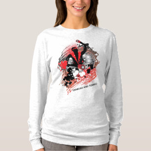 Camiseta Carnival Abstrato Panman em Vermelho Branco e Pret