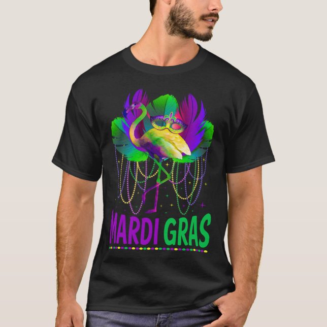 Camiseta Carnival Party  Idea Flamingo Mardi Gras (Frente)