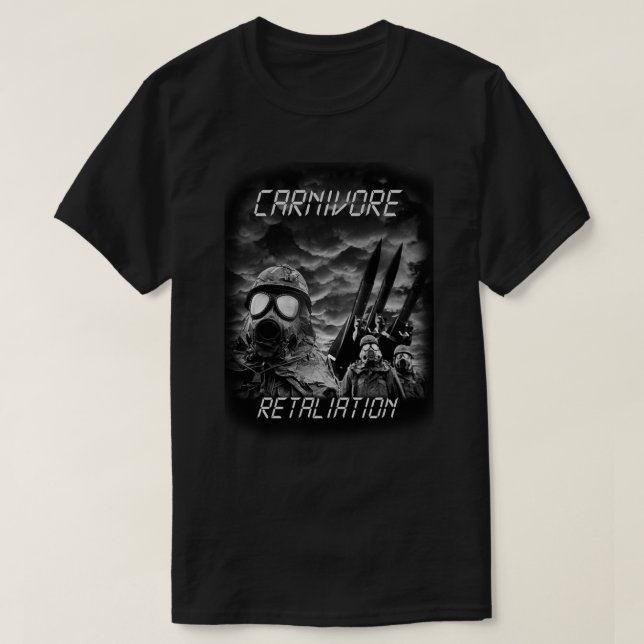 Camiseta Carnivore Black & White Retaliation Classic T-Shir (Frente do Design)