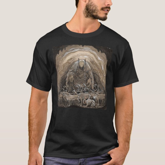Camiseta Carnívoro Caverna Pintura em T-Shirt Essencial (Frente)