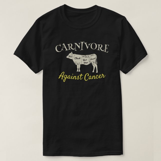 Camiseta Carnívoro contra cancer personalizável (Frente do Design)