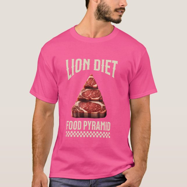 Camiseta Carnívoro de carnívoro zero com pirâmide de Comida (Frente)