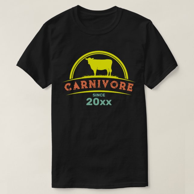 Camiseta Carnívoro desde o ano personalizável (Frente do Design)