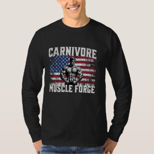 Camiseta Carnívoro Musculoso Forge EUA Bandeira Diet Meat E