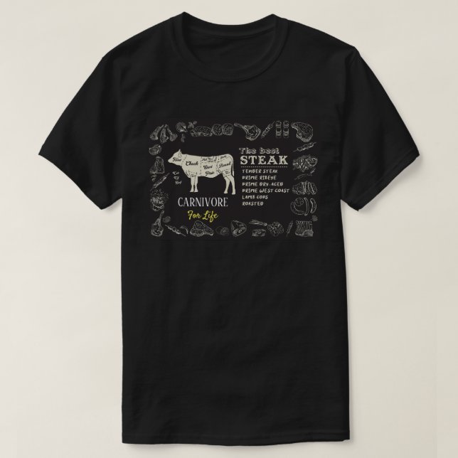 Camiseta Carnívoro para a vida O melhor comedor de carne de (Frente do Design)