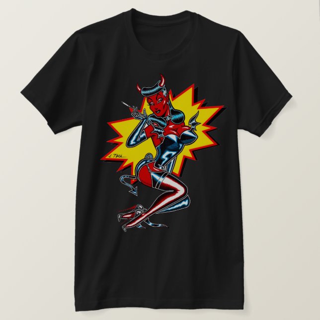 Camiseta Carnivorous™/Slinky She-Devil (Frente do Design)