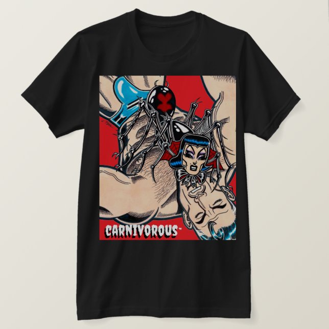 Camiseta Carnivorous™/Viúva Negra (Frente do Design)