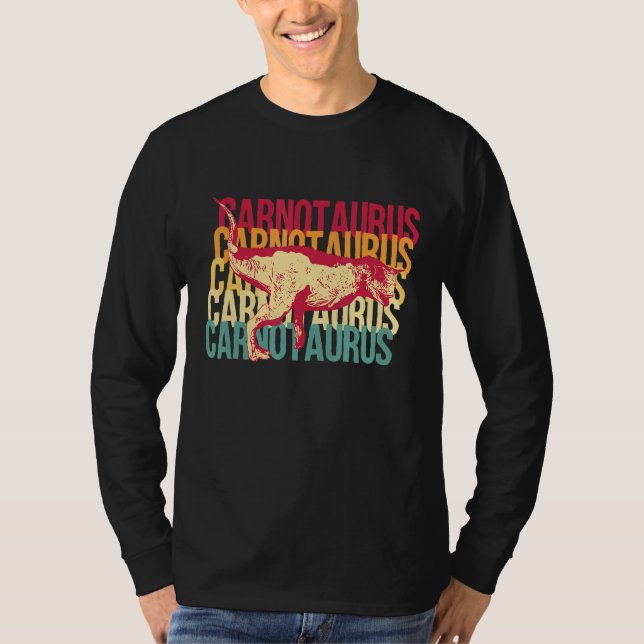 Camiseta Carnotaurus Carnivore Dinosaur Para Homens Mulhere (Frente)