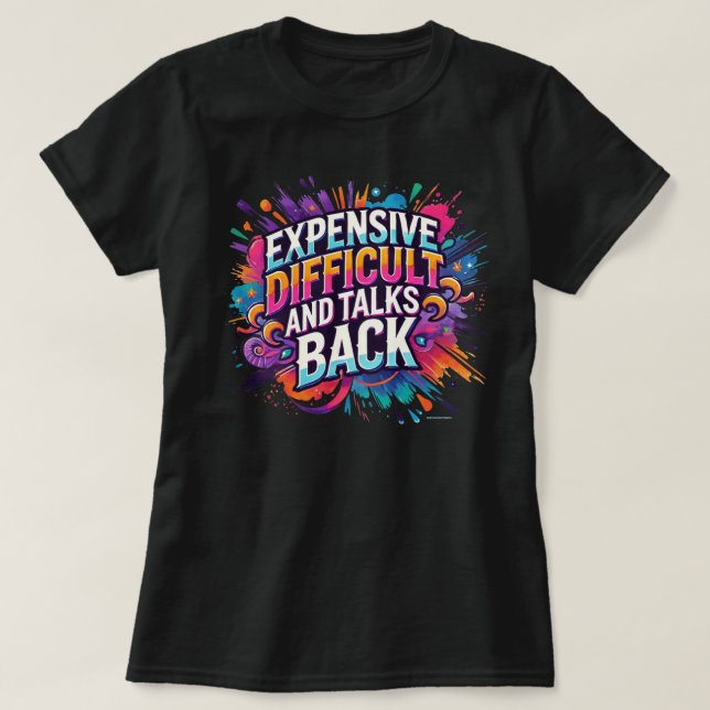Camiseta Caro Difícil e Responde de Volta Citação Engraçada (Frente do Design)