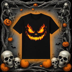 Camiseta Caro Fiery Jack-O-Lanterna Face