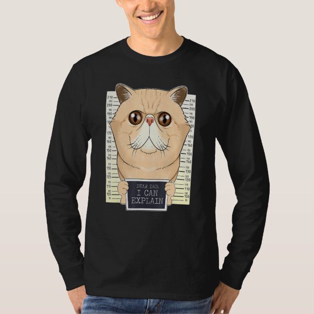 Camiseta Caro Pai Posso Explicar Que Gato Exótico De Ar Cur (Frente)