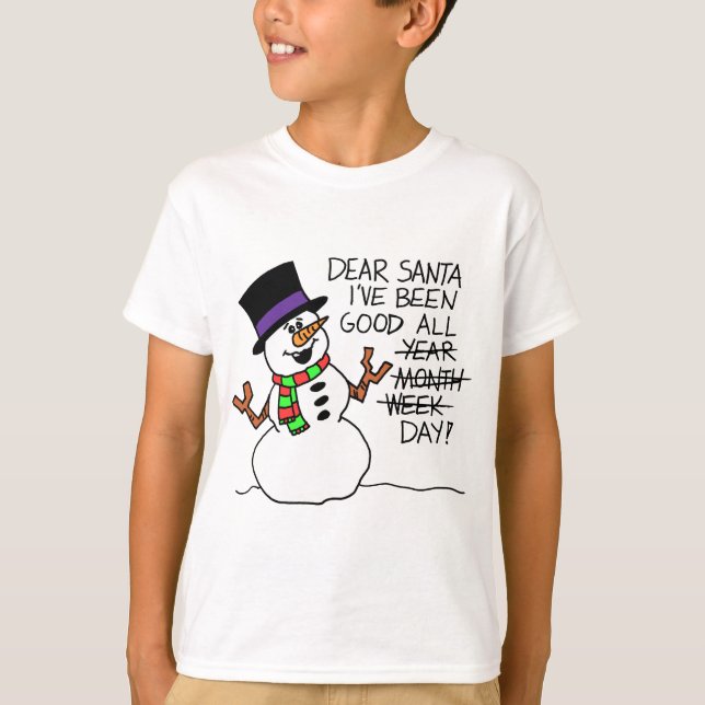 Camiseta Caro papai noel bom o dia inteiro (Frente)