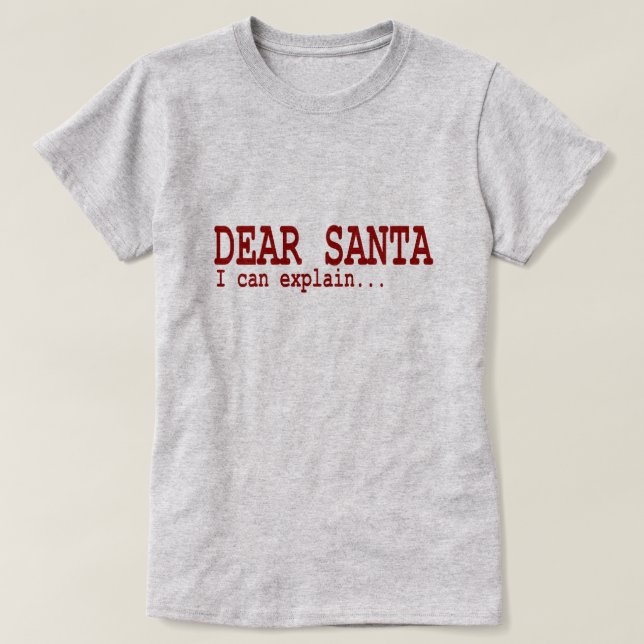 Camiseta Caro papai noel das citações engraçadas do Natal (Frente do Design)