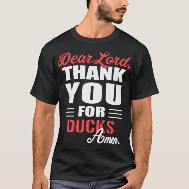 Camiseta Caro Senhor, obrigado-o pelo dono do cão Ducks Lab (Frente)
