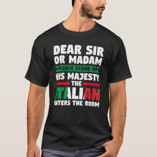 Camiseta caro senhor ou senhora stand italiano entra Itália
