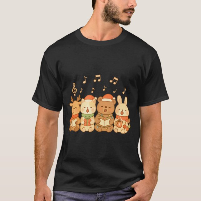 Camiseta Carolers Kids Boys Girls Christmas Carolers  (Frente)