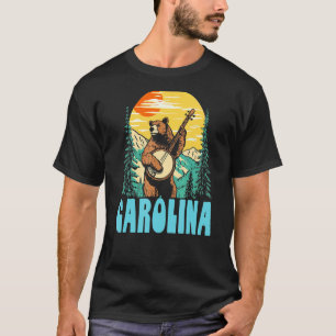 Camiseta Carolina Banjo Picking Bear Outdoor & Música