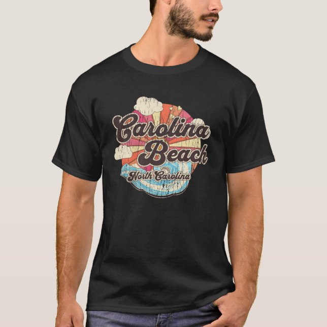 Camiseta Carolina Beach NC Summertime Vacationing Waves (Frente)