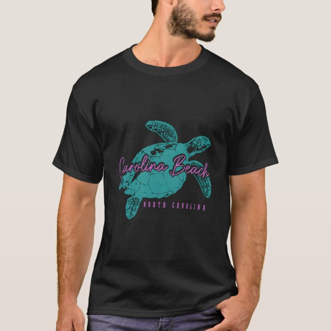 Camiseta Carolina Beach North Carolina Sea Turtle (Frente)