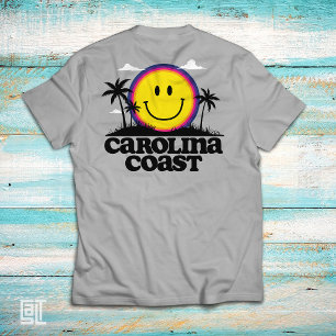 Camiseta Carolina Coast Smiley Tropical Rosto Feliz Sorride