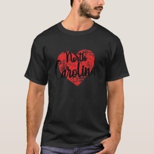 Camiseta Carolina do Norte Amor Grunge Coração Diversão Car