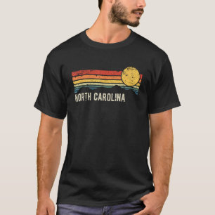 Camiseta Carolina do Norte EUA Retro Sunset - Estilo de Dis