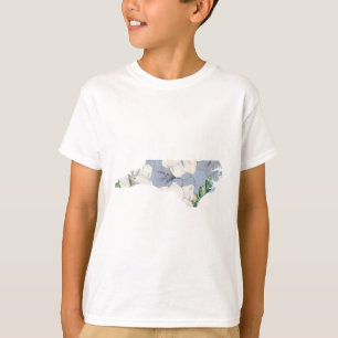 Camiseta Carolina do Norte floral azul