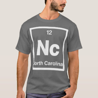 Camiseta Carolina do Norte NC Periódicos Elementos de Mesa 
