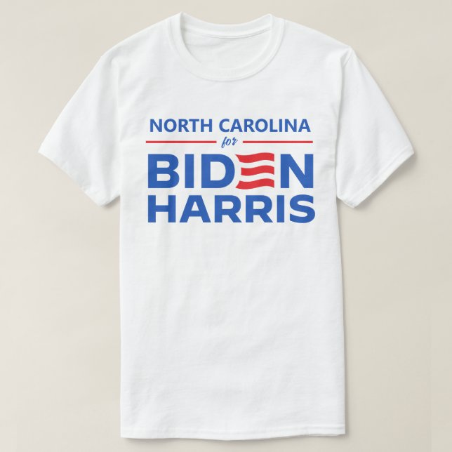 Camiseta Carolina do Norte para Biden Harris (Frente do Design)