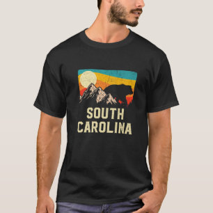 Camiseta Carolina do Sul - Urso Selvagem Retro Sunset Hikin