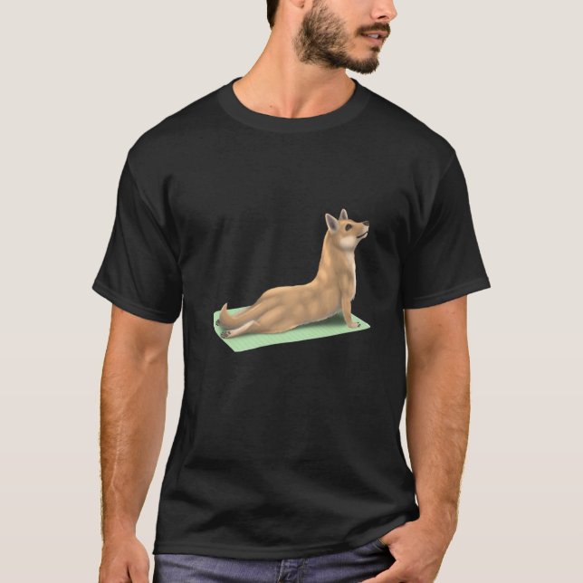 Camiseta Carolina Dog Yoga Pose Meditação Zen Workout Exer (Frente)