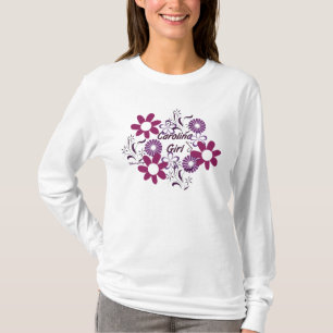 Camiseta Carolina Girl~Purple floresce o t-shirt