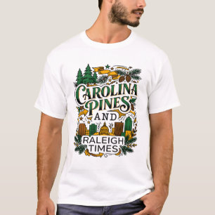 Camiseta Carolina Pines e edifício do Capitólio Estadual Il