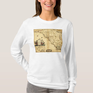Camiseta Carolinas com norte ao mapa de RightPanoramic