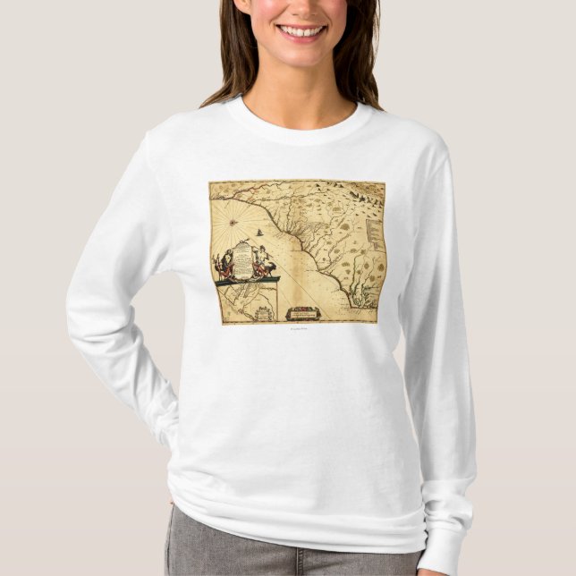 Camiseta Carolinas com norte ao mapa de RightPanoramic (Frente)