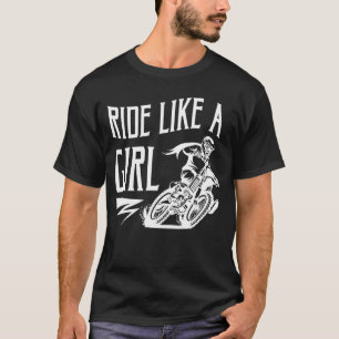 Camiseta Carona como uma garota bebendo moça moto de saia m