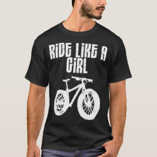 Camiseta Carona Como Uma Garota Montando Montanha Bike Tee