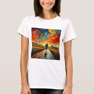 Camiseta Carona de bicicleta no pôr do sol 1