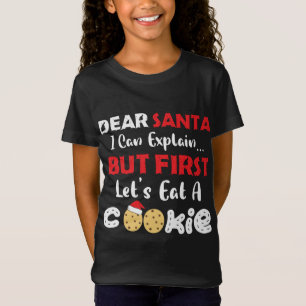 Camiseta Caros Papais noeis Comem Cookies Engraçados Cookie