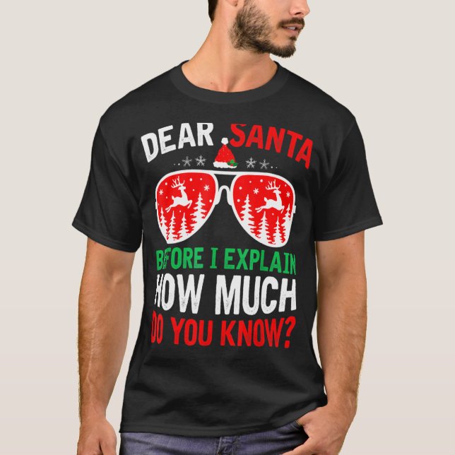 Camiseta Caros Papais noeis De Natal Antes De Explicar Quan (Frente)