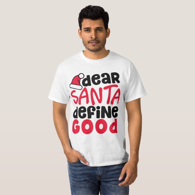 Camiseta Caros Papais noeis definem um bom Natal engraçado  (Frente Completa)