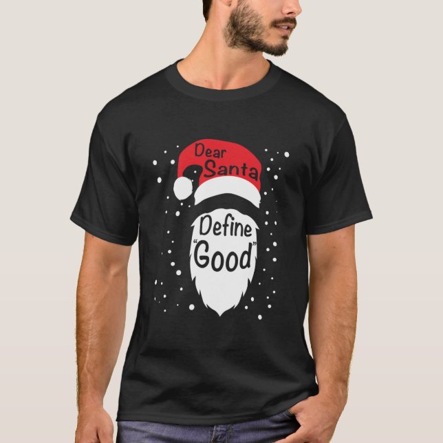 Camiseta Caros Papais noeis Engraçados Definem Bom Natal No (Frente)