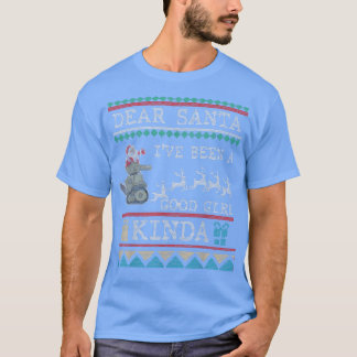 Camiseta Caros Papais noeis, eu fui uma boa garota... meio
