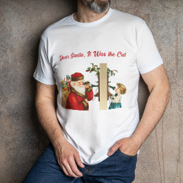 Camiseta Caros Papais noeis, foi o gato Vintage, o natal en