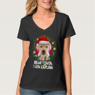 Camiseta Caros Papais noeis, Labrador Amarelo e bonito é ma