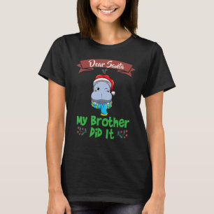 Camiseta Caros Papais noeis Meu Irmão Fez Isso Irmão Natal_